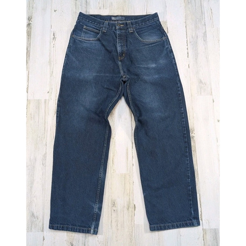 Vintage Anchor Blue Big Baggy Jeans Mens 34x31 Dark Wash Denim Grunge Skate 90s
